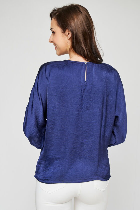 Navy Blue Round Neck Straight Top, Navy Blue, image 5